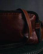 "LOEWE" 80’s bicolor nappa leather and suede shoulder bag