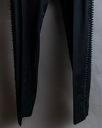 "MAISON MARGIELA" Side cross fringe design wool tapered slacks