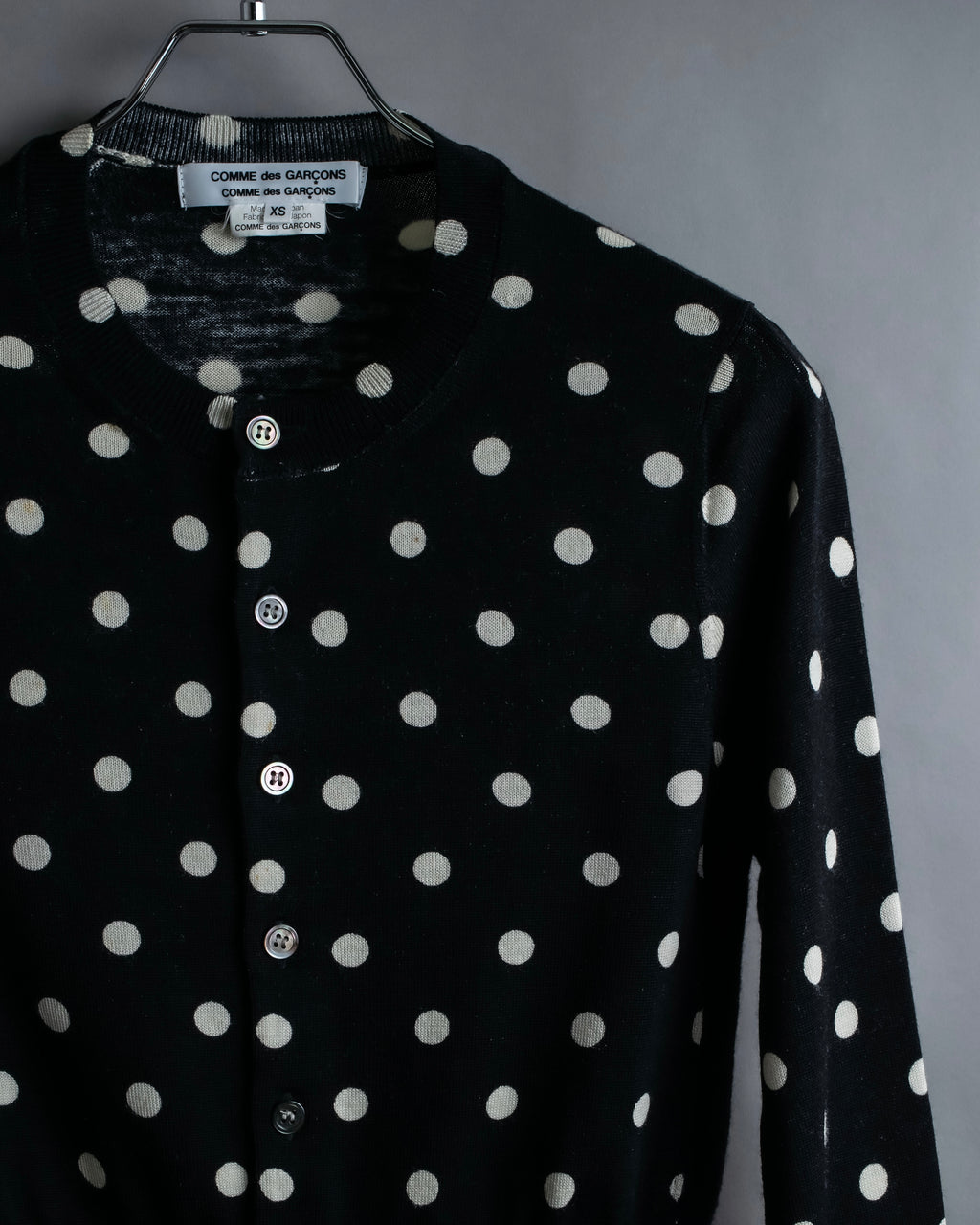 “Comme des Garçons Comme des Garçons“ Dot patterned wool knit cardigan