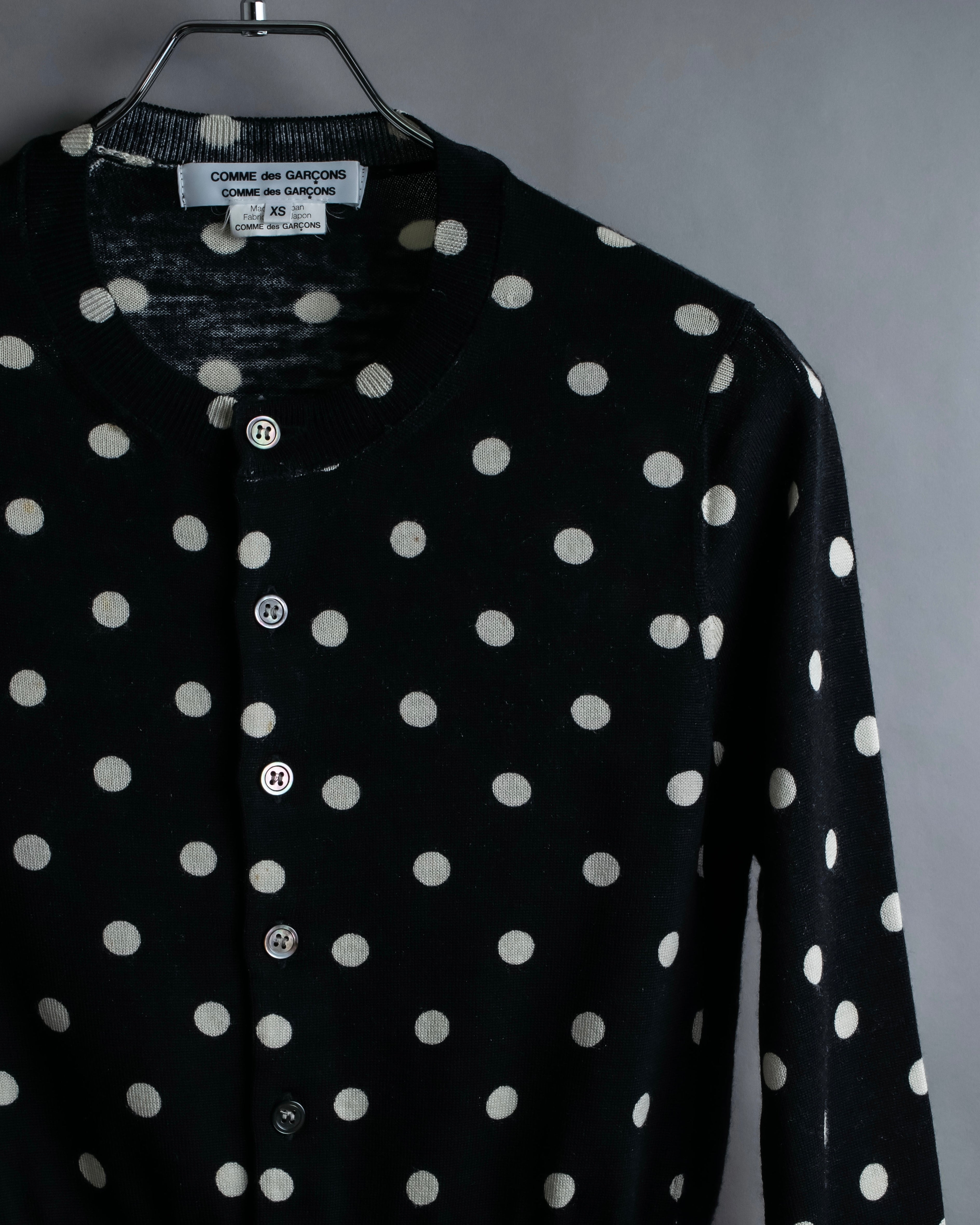 “Comme des Garçons Comme des Garçons“ Dot patterned wool knit cardigan