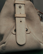 “Salvatore Ferragamo” 00’s Fur panel suede shoulder bag