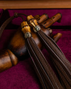 "GUCCI" Bamboo motif leather fringe charm