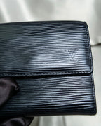 "Louis Vuitton" Horizontal Stripe Compact Leather Wallet