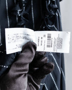 "MSGM" Frill design logo pinstripe pattern shirt