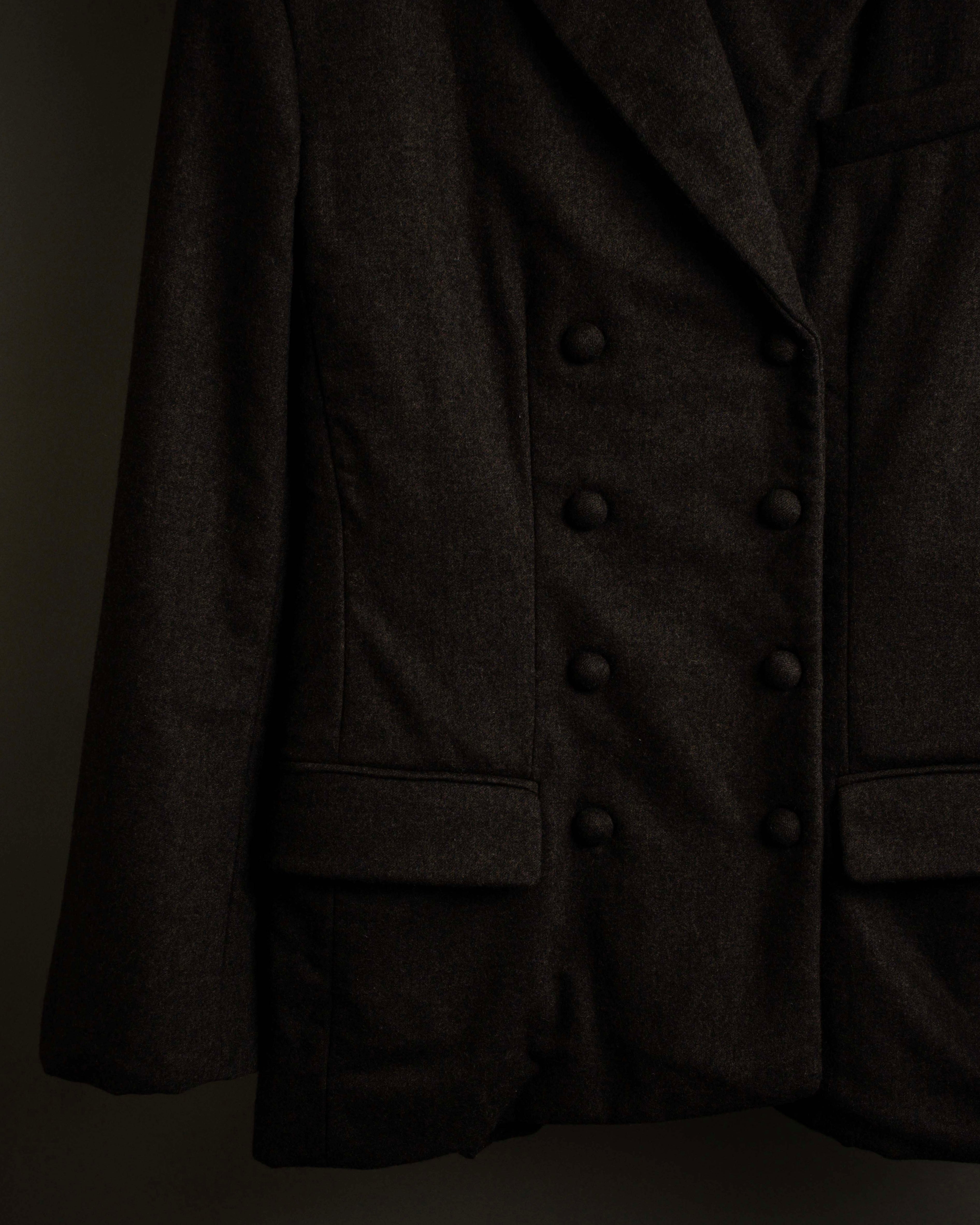 "FENDI" Double-breasted heavy duty wool flannel jacket