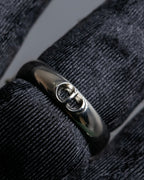 "Christian Dior" CD motif blue bloom design ring