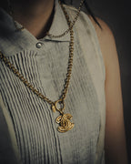 -SPECIAL- “CHANEL” 80’s-90’s Quilted cc pendant chain necklace