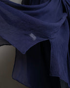 "HERMES" Bowtie detail balloon sleeve sheer pullover