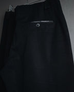 "HERMES" 00’s high density cotton twill lamb leather accents pants