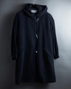"YVES SAINT LAURENT" Metal toggle design melton wool duffel coat