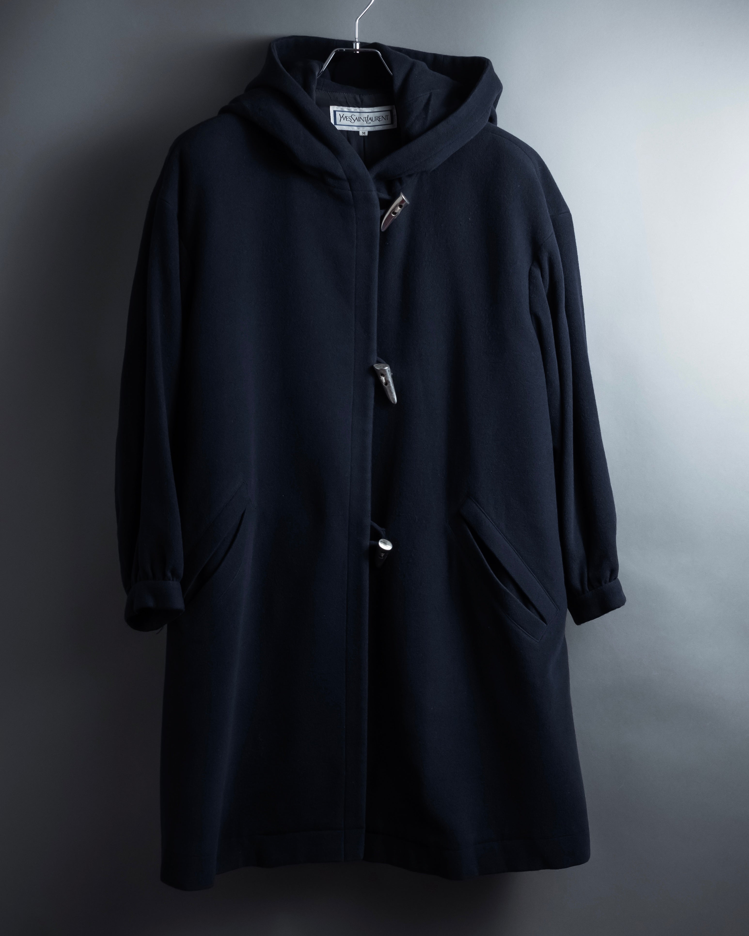 "YVES SAINT LAURENT" Metal toggle design melton wool duffel coat