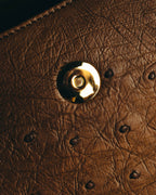 “GIOVANNI VALENTINO” Structured ostrich top handle bag