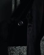 –SPECIAL– "CELINE" 70’s-80’s Classic tweed velvet-collar long coat