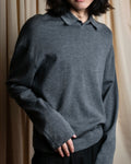 "JIL SANDER" Polo collar design wool knit pullover
