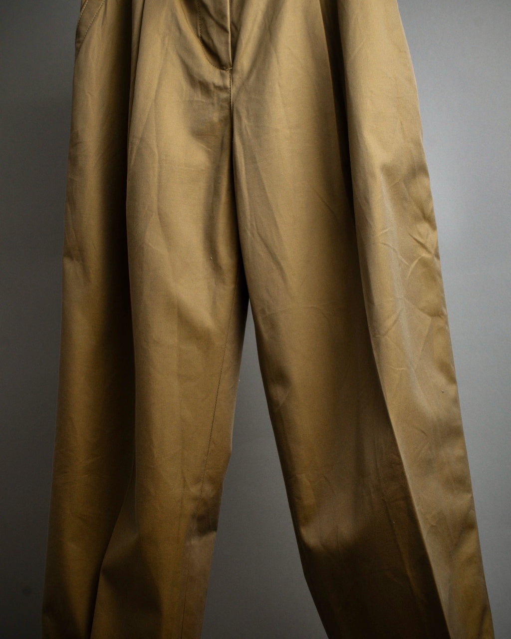 "Acne Studios" Belted design cotton twill high-waisted pants
