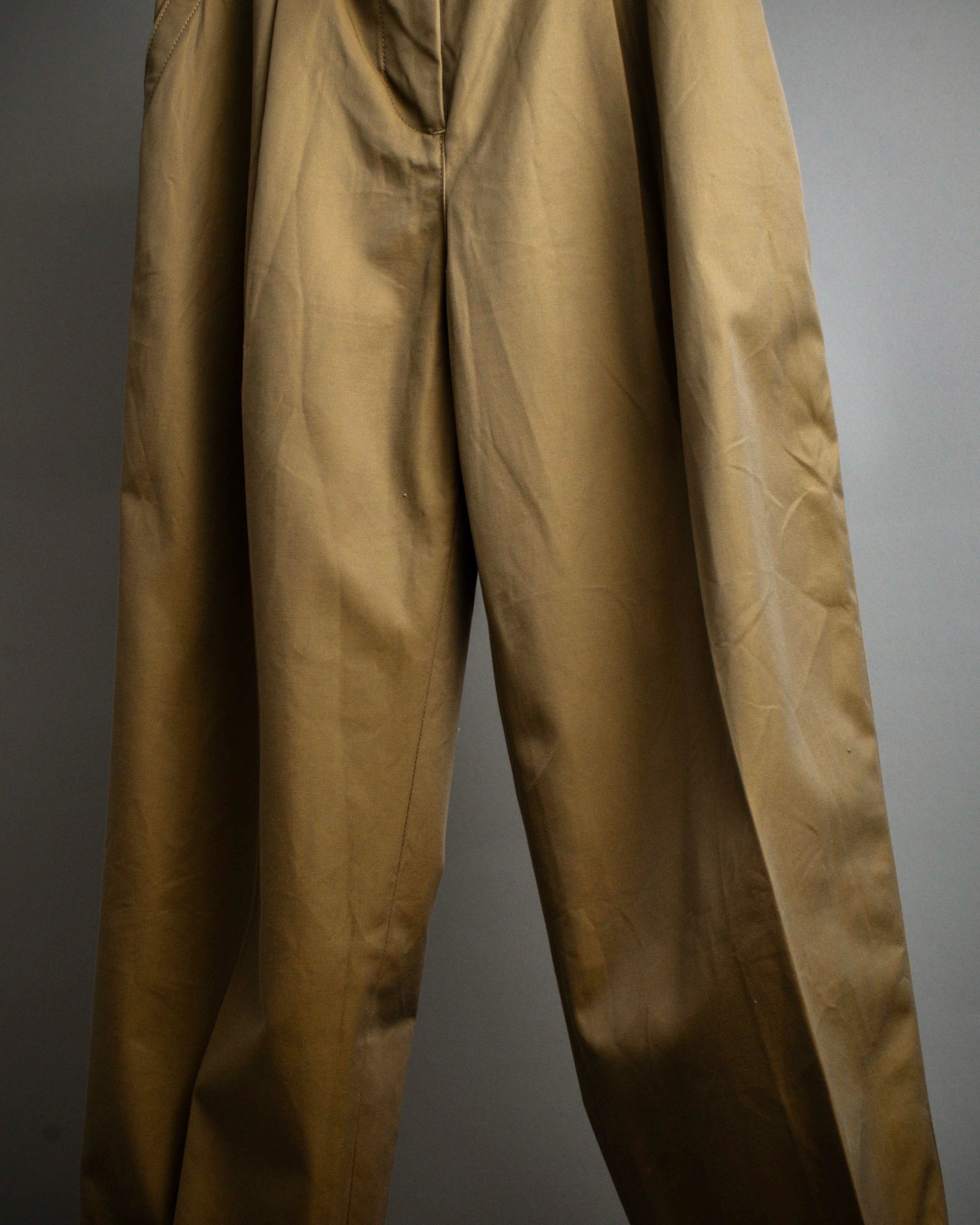 "Acne Studios" Belted design cotton twill high-waisted pants