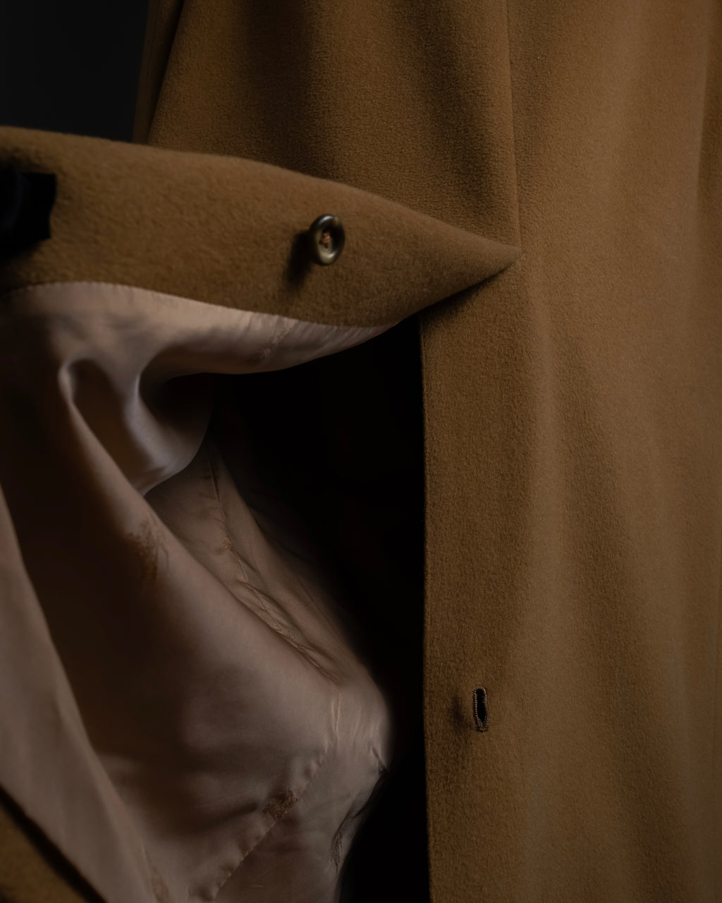 "BURBERRYS" 80's-90's Camel tone cashmere mix chester coat