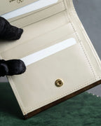 "VALENTINO" Brown & beige combination leather bi-fold wallet