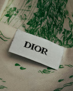 "DIOR" Green printed silk mitzah scarf