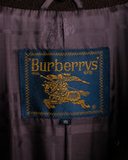 "BURBERRYS" Fly front deep brown soutien collar super long coat