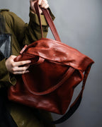 "MAISON MARGIELA" Genuine leather 2way brown color sailor bag