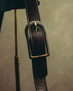 “Yves Saint Laurent” 70’s-80’s Perforated logo leather tassel shoulder bag