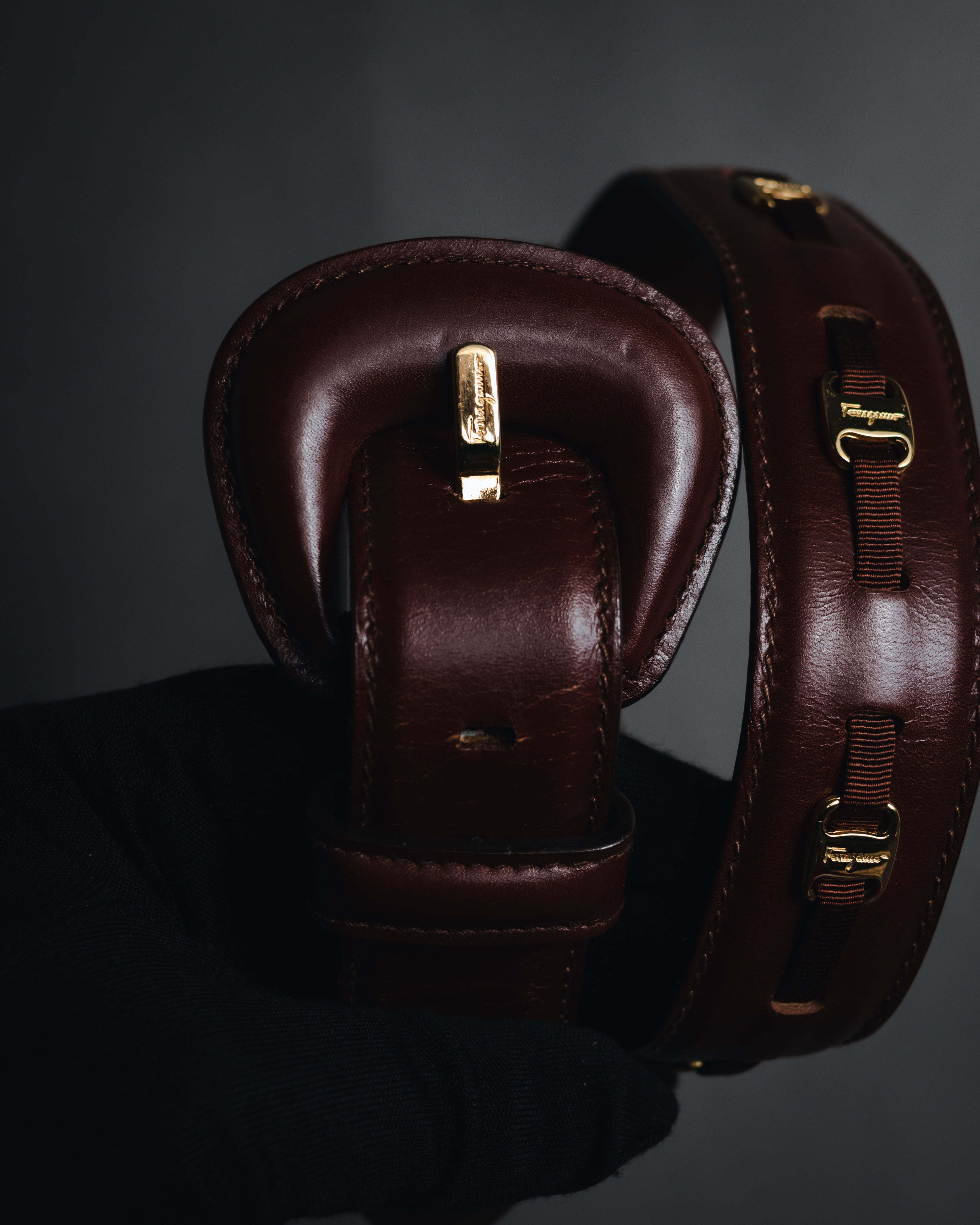 "Salvatore Ferragamo" 90’s-00’s Vara ribbon smooth leather belt