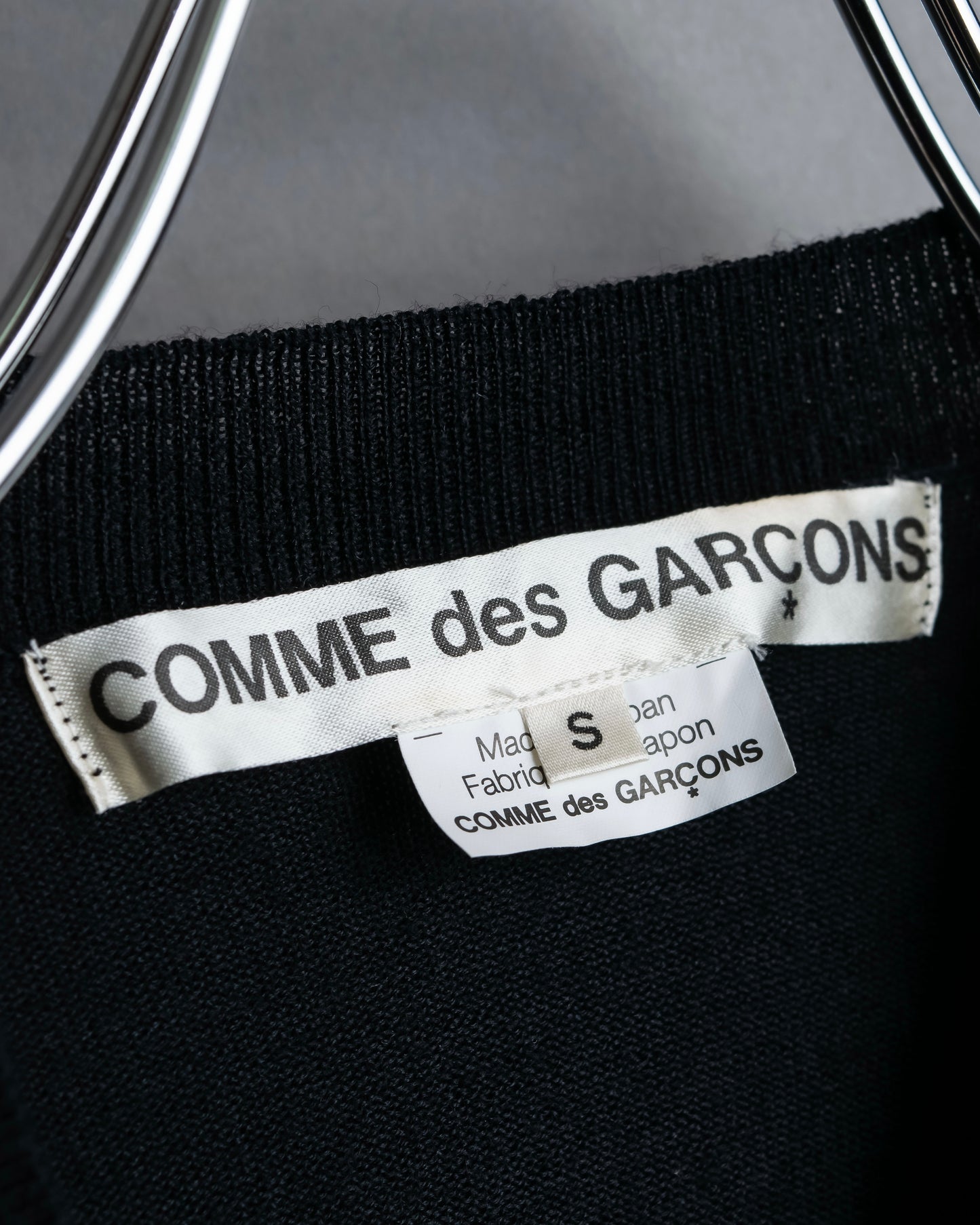 "COMME des GARCONS" Lace up design V-neck knit pullover