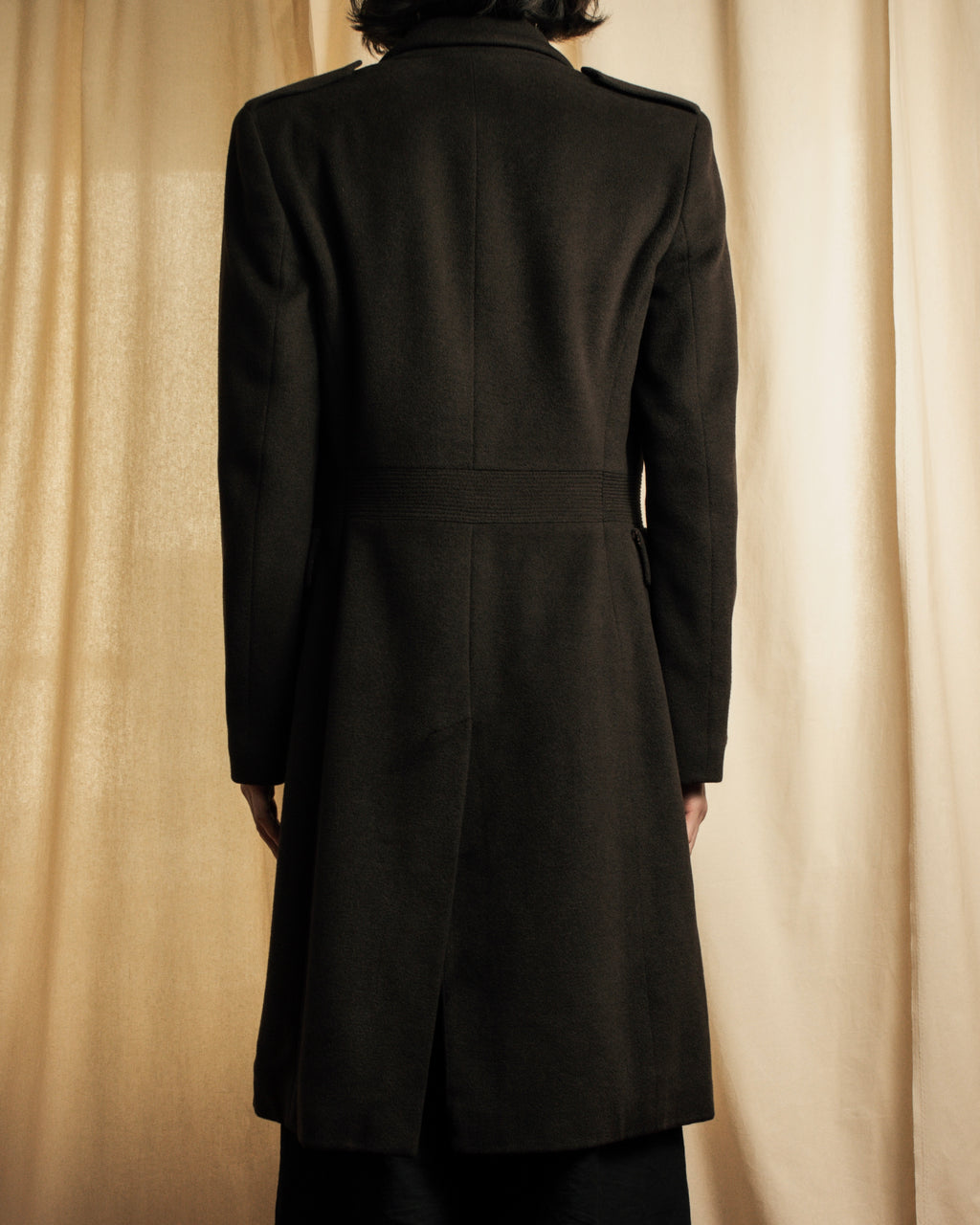 "VALENTINO" Shaped silhouette mocha brown chester coat