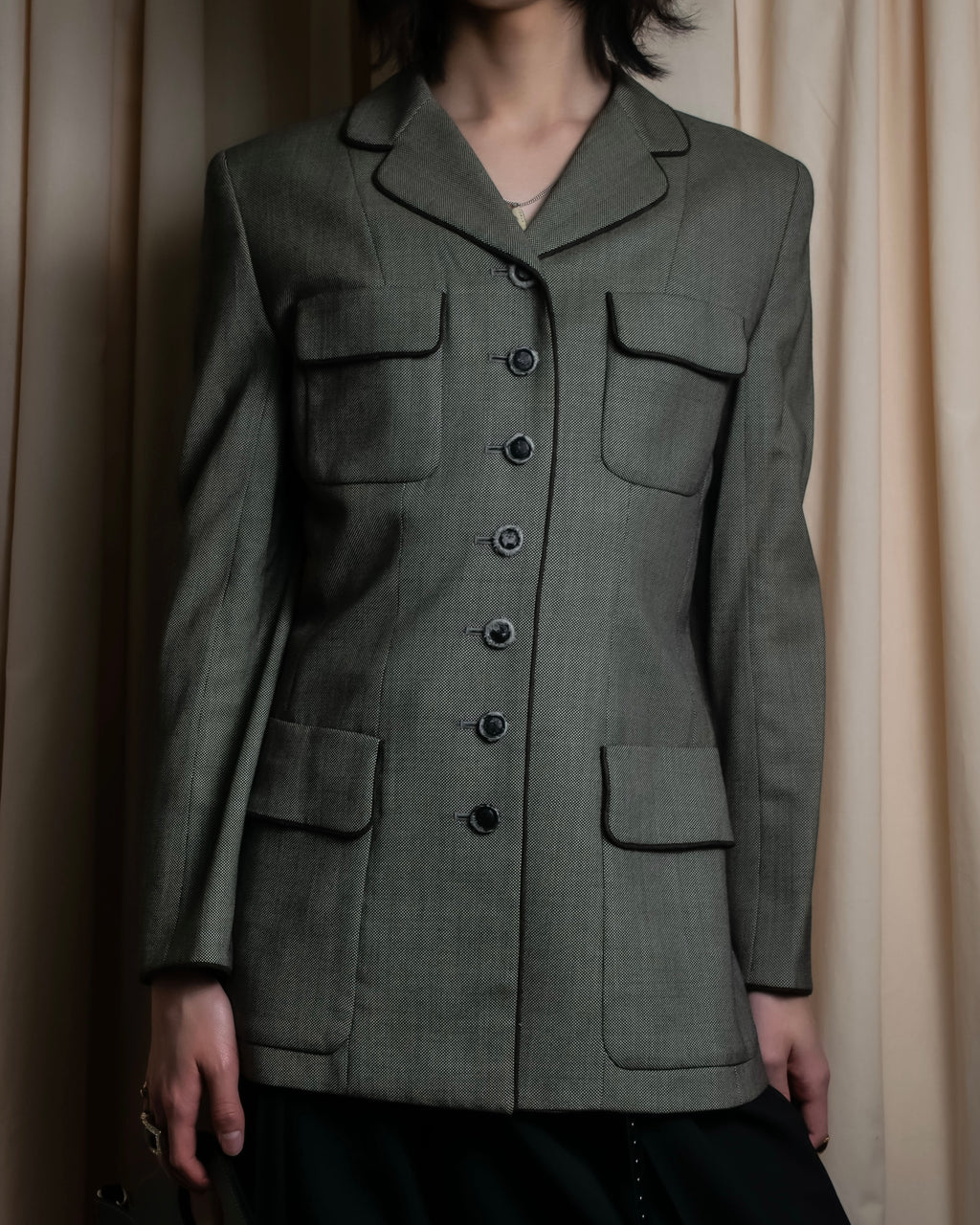 "Christian Dior" Flap pocket detail military tailored jacket