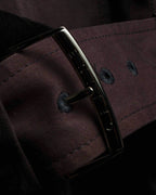 "CELINE" Triomphe button design in plum brown color
 trench coat