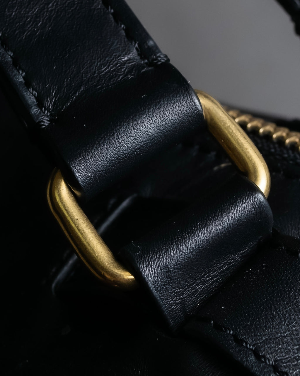 "CELINE" Various studs horizontal leather 2way bag