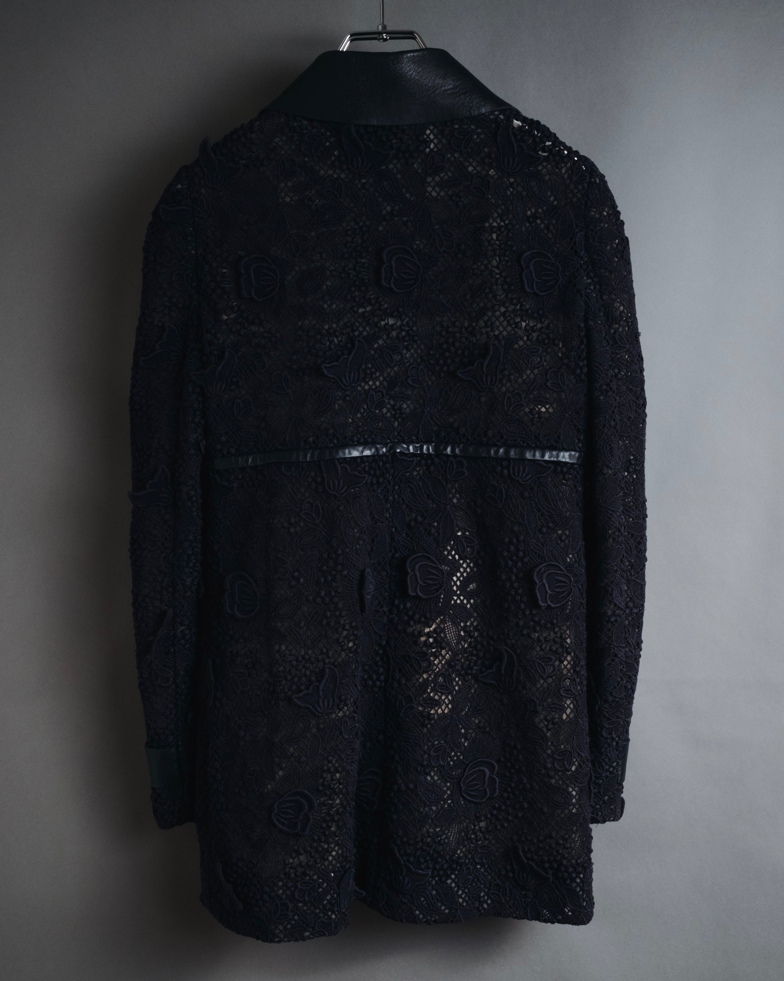 –SPECIAL– "VALENTINO"
Early 2010s lace and leather double-breasted jacket