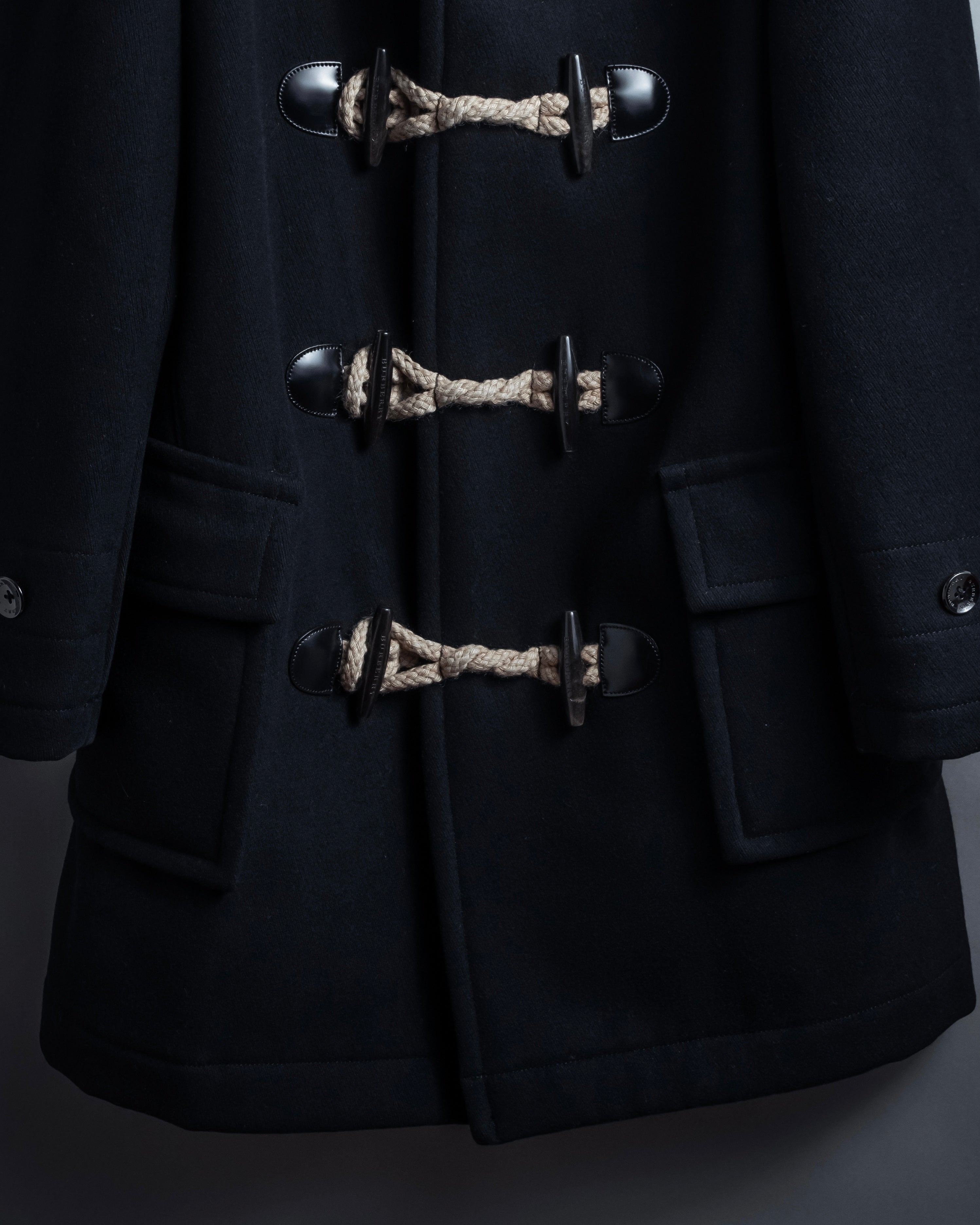 "BURBERRY" Classic detailing melton wool duffle coat