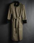 “Yves Saint Laurent” 80’s-90’s Corduroy collar belted trench coat