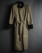 “Yves Saint Laurent” 80’s-90’s Corduroy collar belted trench coat