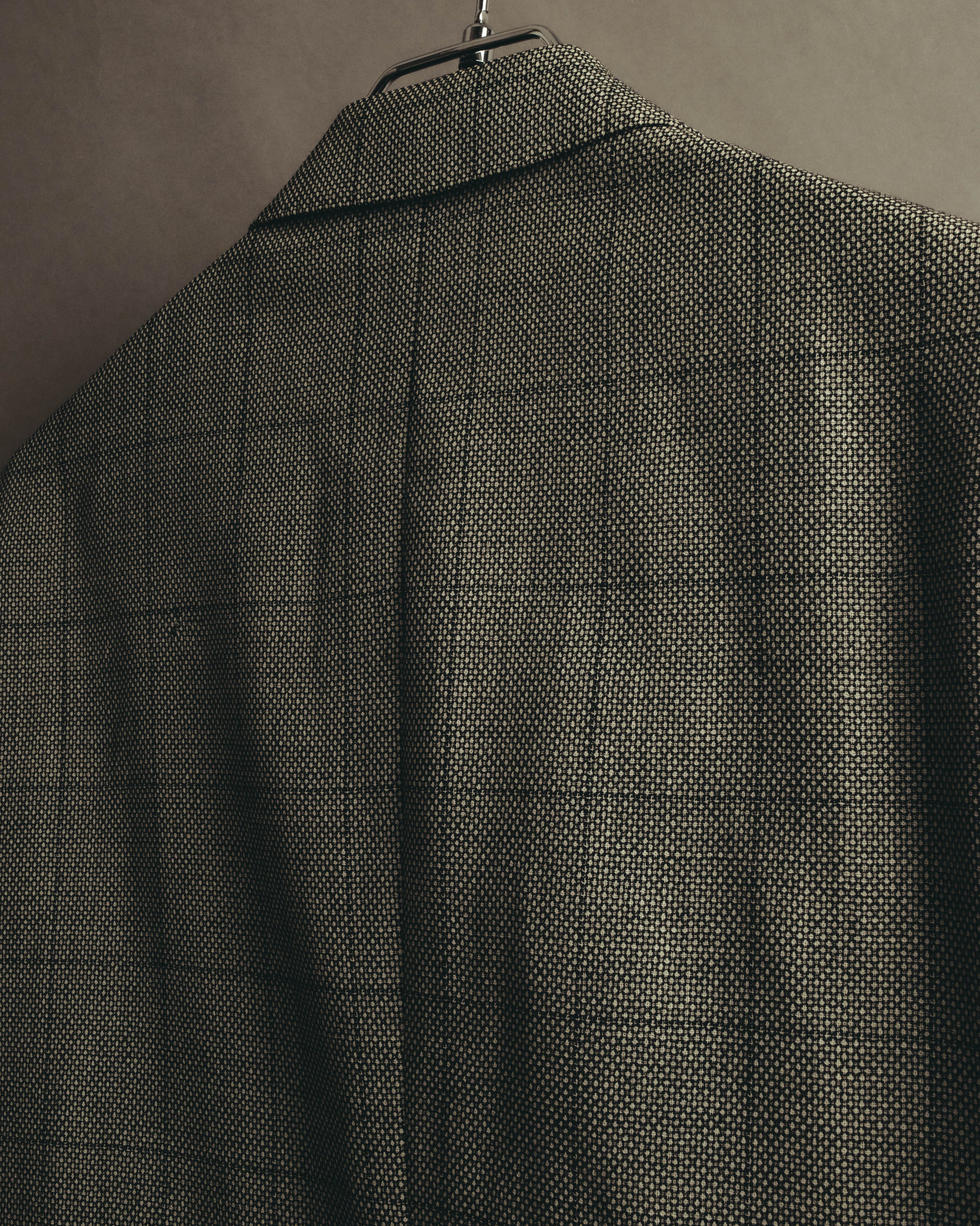 "Pierre Balmain" 80's-90's Windowpane check wool blazer