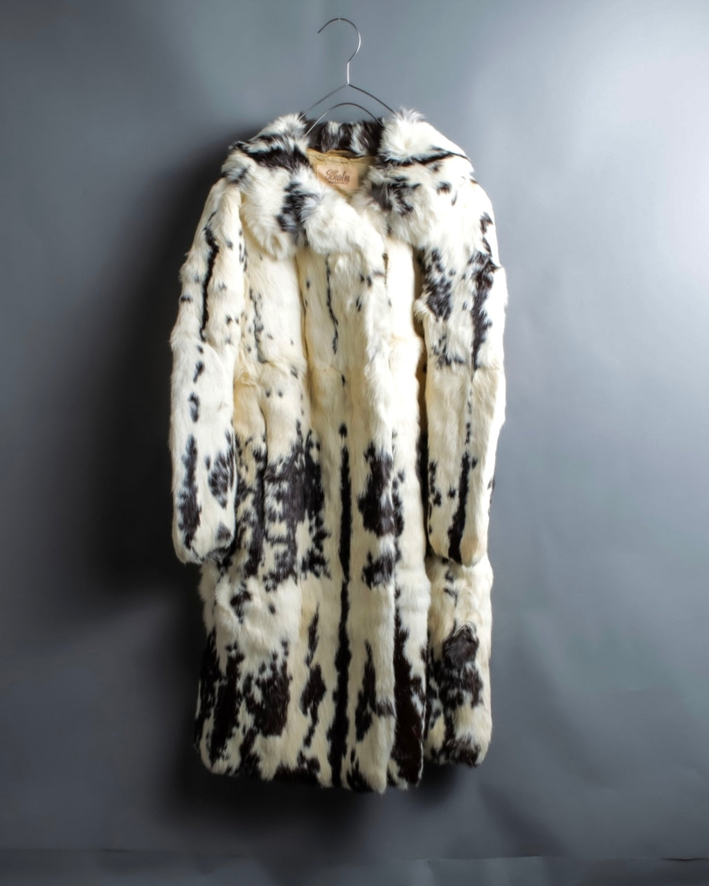 Vintage 100% real rabbit fur long coat