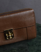 "Chloe" Fleur motif design leather long wallet