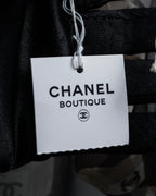 "CHANEL" 90's Square icon logo pattern sheer silk scarf