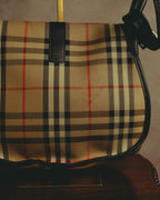 “Burberrys” 80’s-90’s Shadow horse check saddle shoulder bag