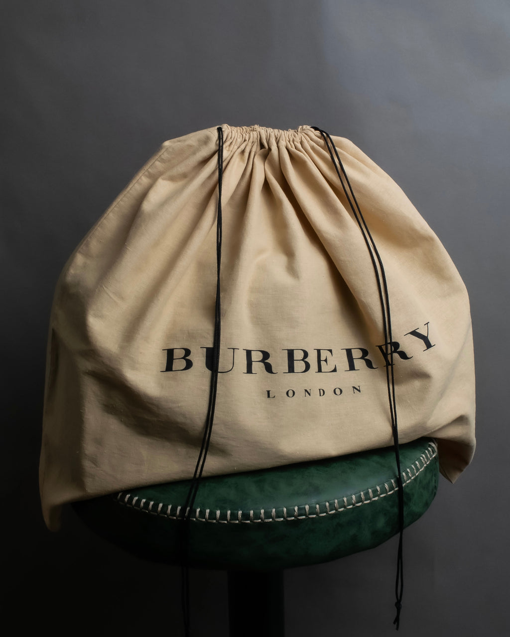 "BURBERRY" Olive green fringe design boston bag