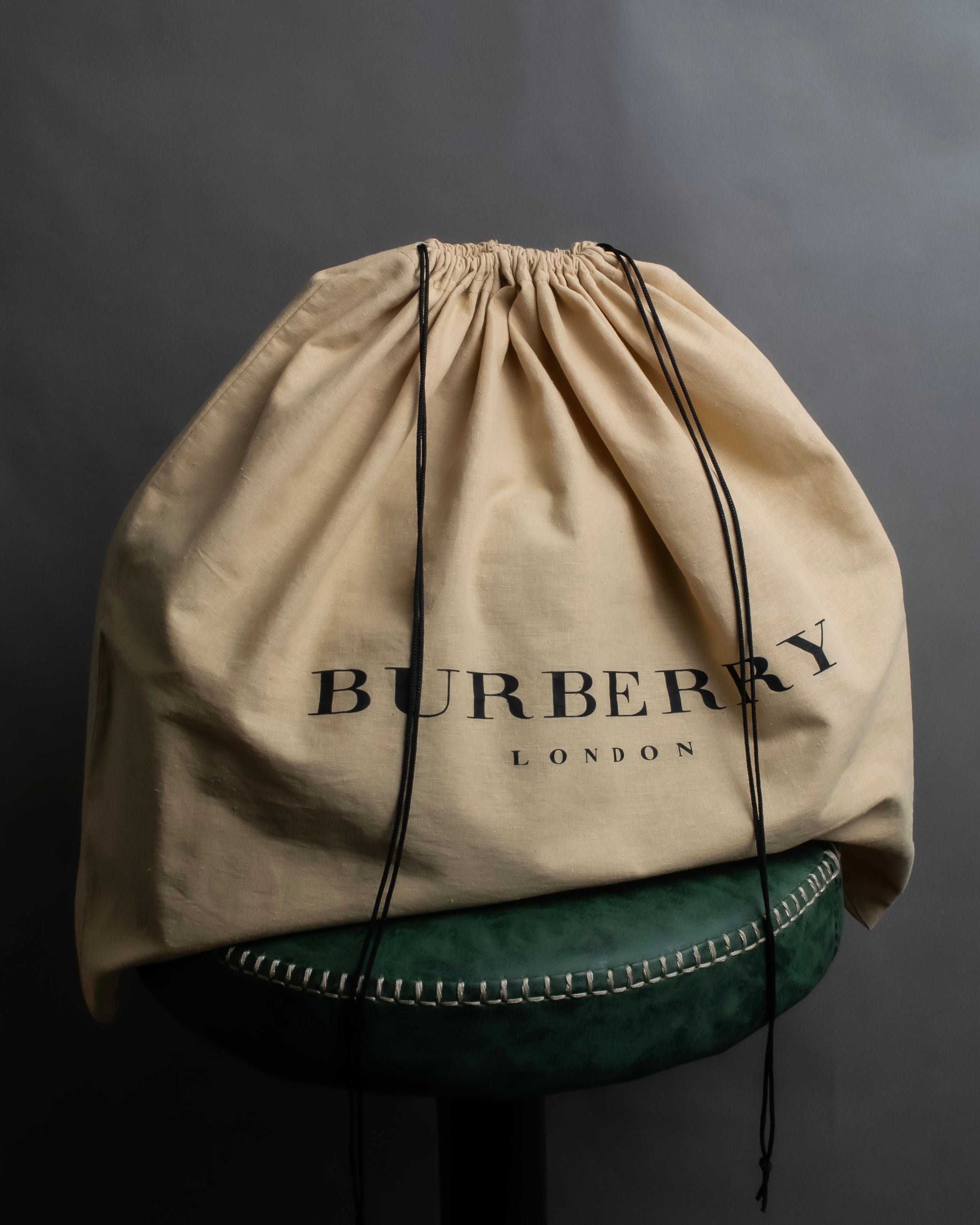 "BURBERRY" Olive green fringe design boston bag