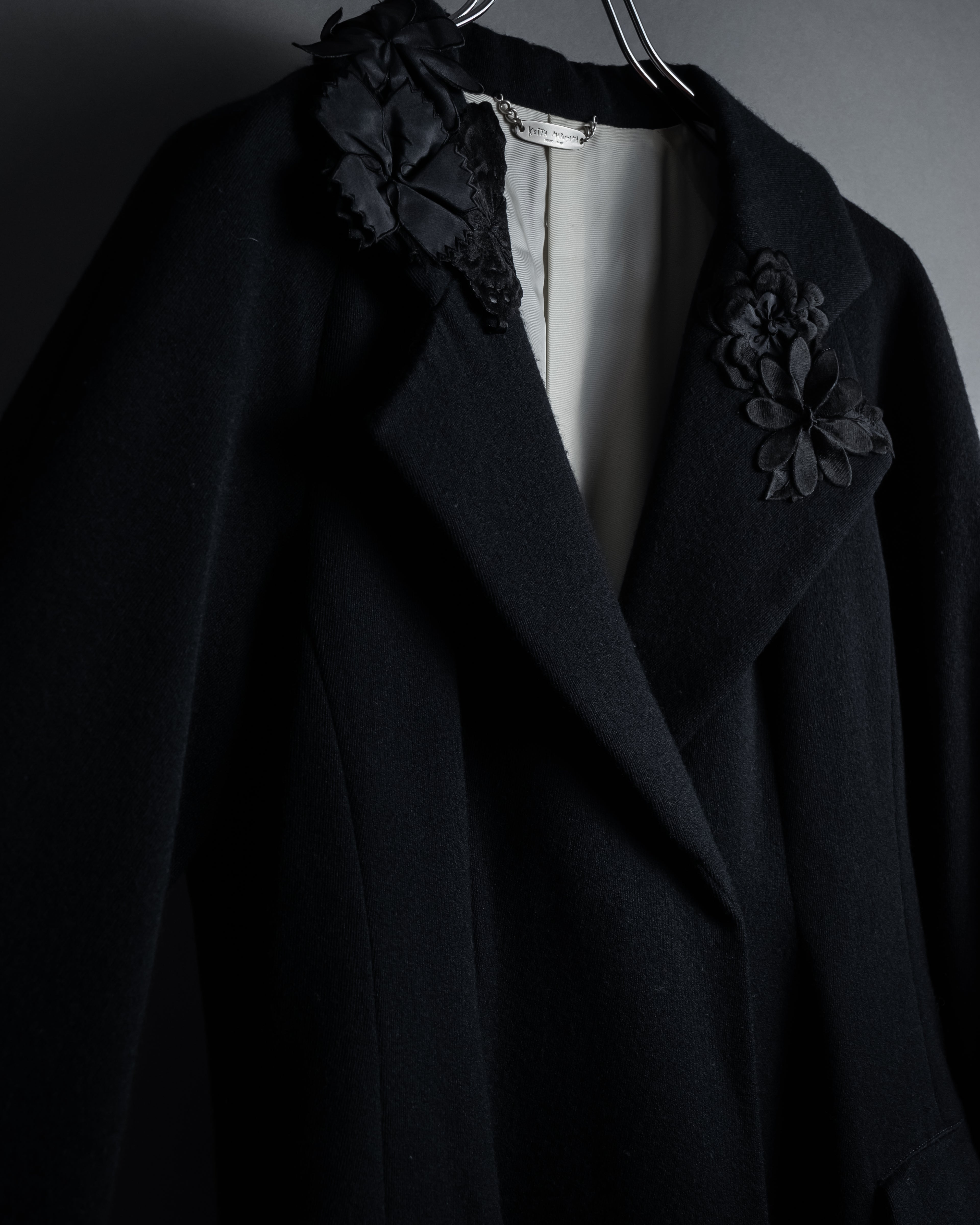 “KEITA MARUYAMA” Floral appliqué one-button chelsea coat