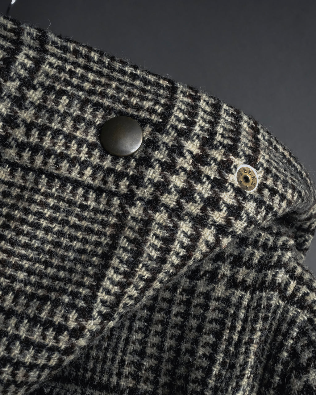 “Harris Tweed” Hooded plaid duffle coat