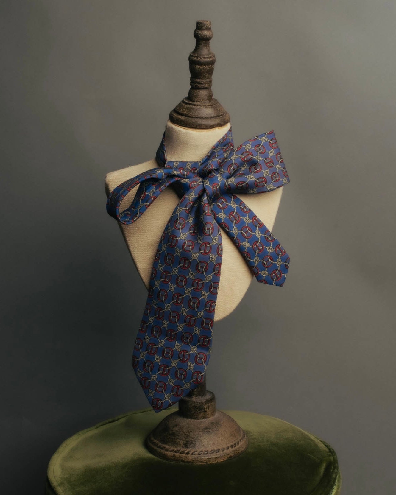 “HERMÈS” 90’s Rope and H motif silk tie