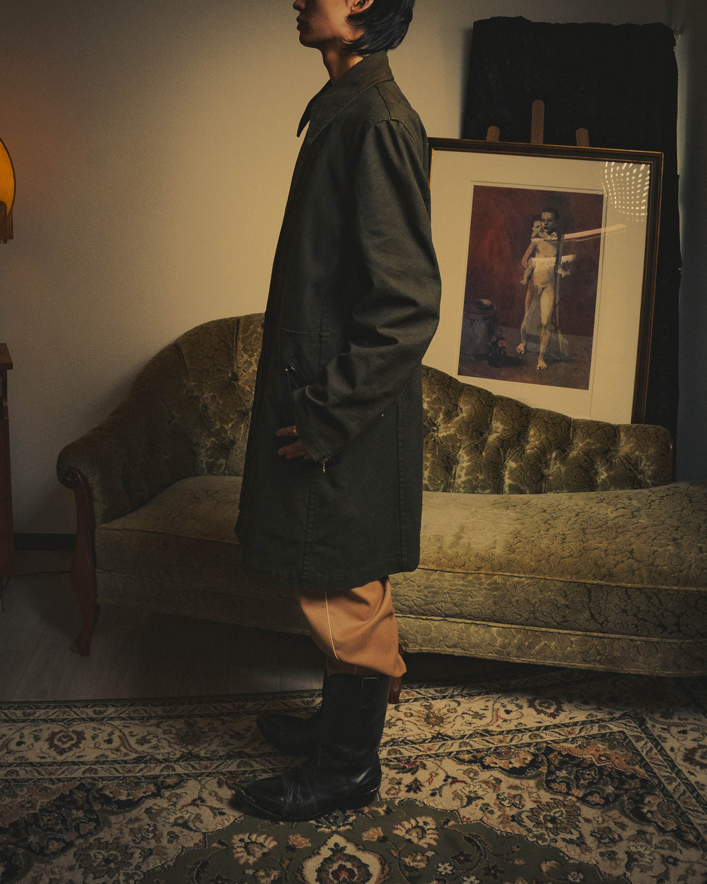 -SPECIAL- "COMME des GARÇONS HOMME" 03AW Asymmetric zip long coat