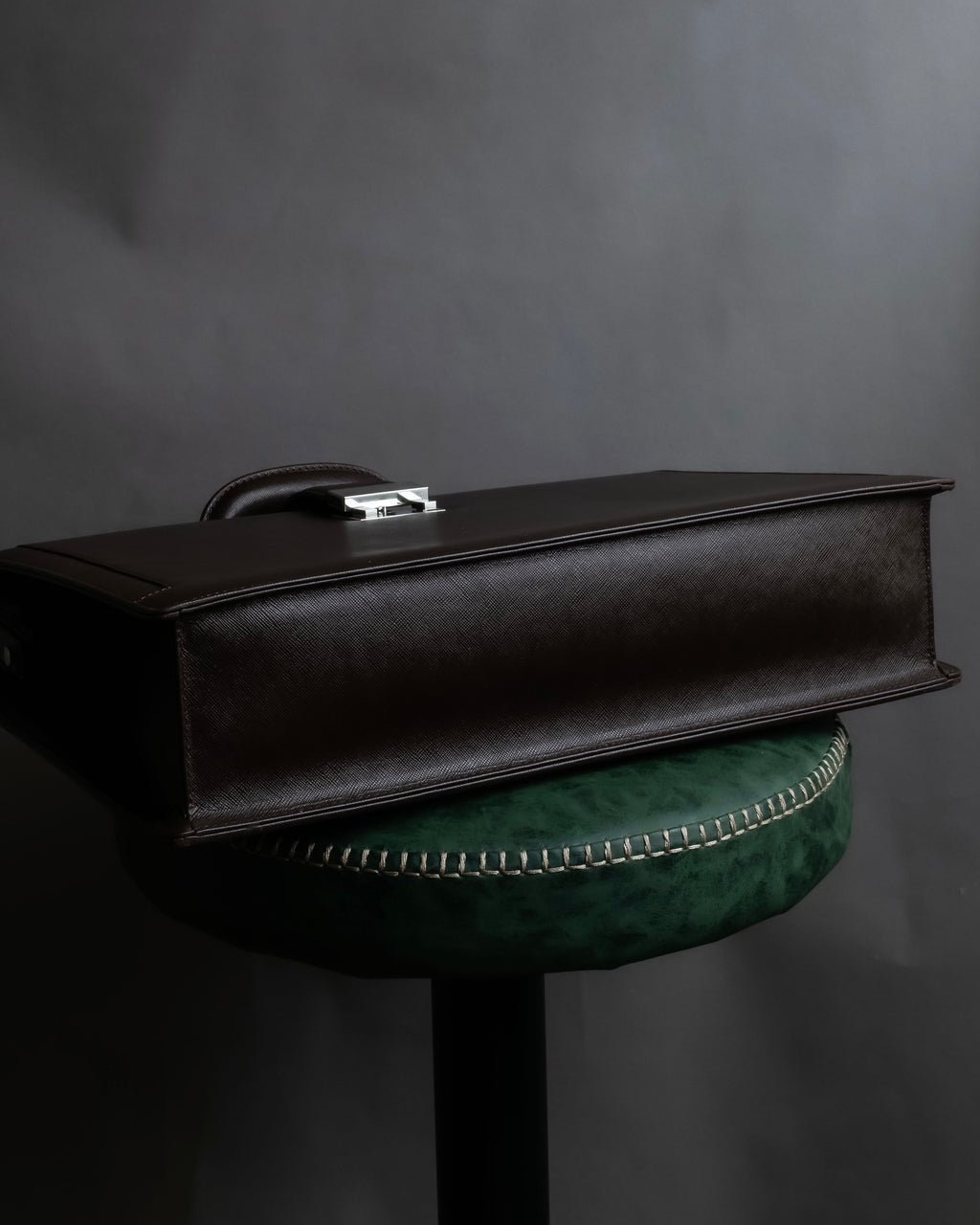 "BURBERRY" Metal belt design embossed PVC briefcase