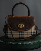 "BURBERRYS" 90’s PVC＆leather 2-way bag