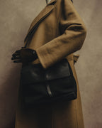 “PRADA” 90’s-00’s Nylon and leather flap messenger bag